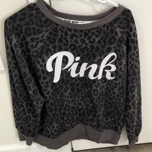 PINK Leopard Print Sweatshirt
